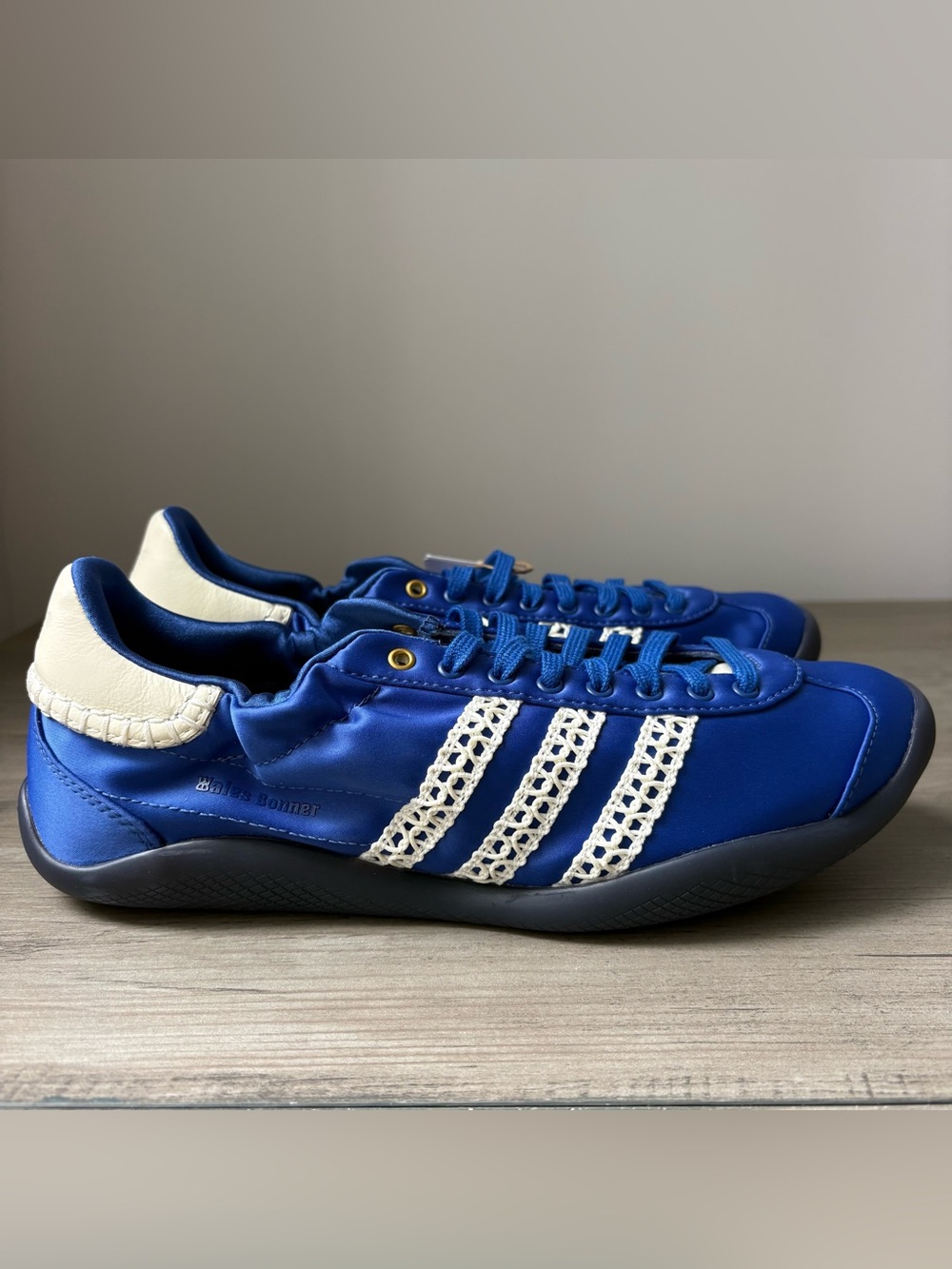 Adidas x Wales Bonner Karintha Satin Shoes Sneakers Royal Blue Men 8.5 Women 9.5
